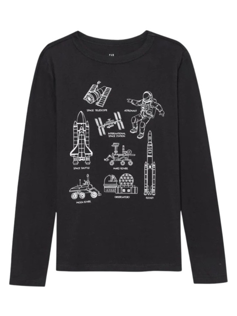 Gap Kids Space Graphic Long-Sleeve Tee Size Small